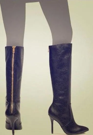 Steve Madden Black With gold Detail Boots - Image 4