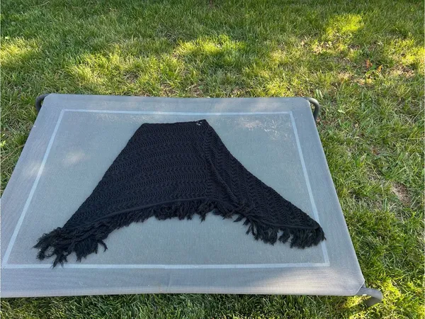 Y2k‎ black crochet poncho by sweet lily - one size cottage whimsy fairy summer - Image 6