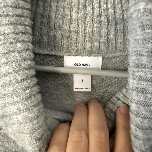 Old Navy Womens Sweater Gray‎ Cowl Neck Long Sleeve Knit Casual Pullover Small - Image 8