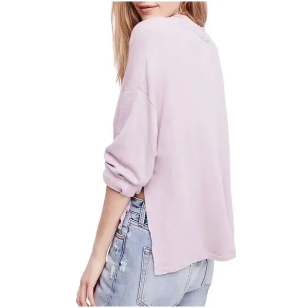 ✨Free People Sweatshirt Someday Sz Small Pullover Pink Fleece Oversize✨ - Image 2