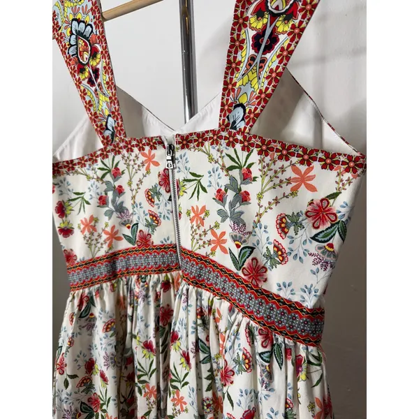 Alice + Olivia Portia Sweetheart Neck Floral Stretch Cotton Midi Dress - Image 6
