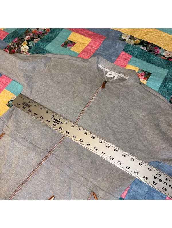 BMW $112 Woman’s S Gray Full Zip Sweat Jacket with Drawstring Hem Zip Pockets - Image 9