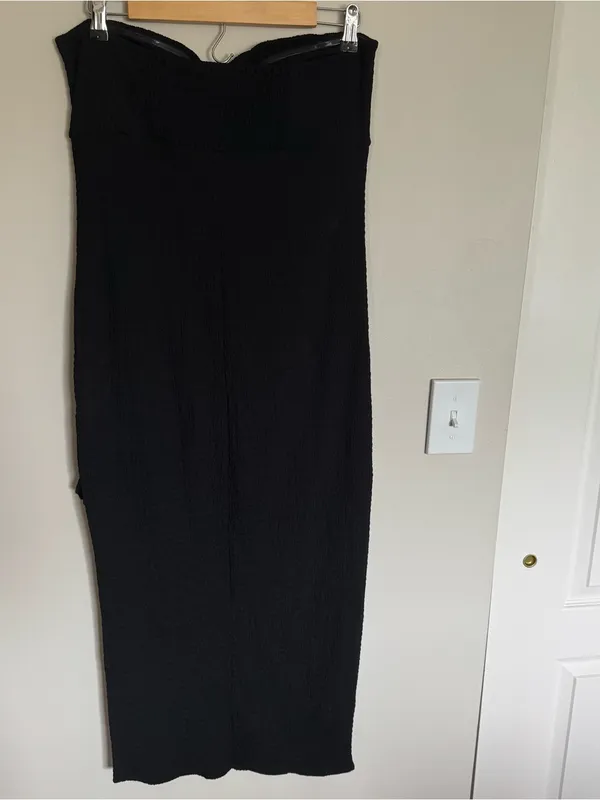 Wild Fable Strapless Twist Detail Knit Tube Midi Bodycon Dress Black Size L - Image 7