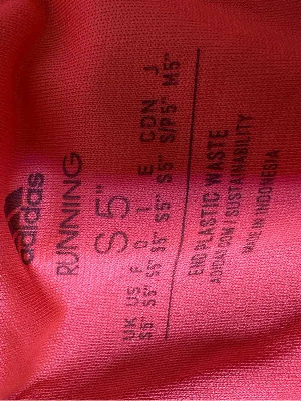 adidas Coral Pink Athletic Shorts with Dark Stripe Accents - Image 5
