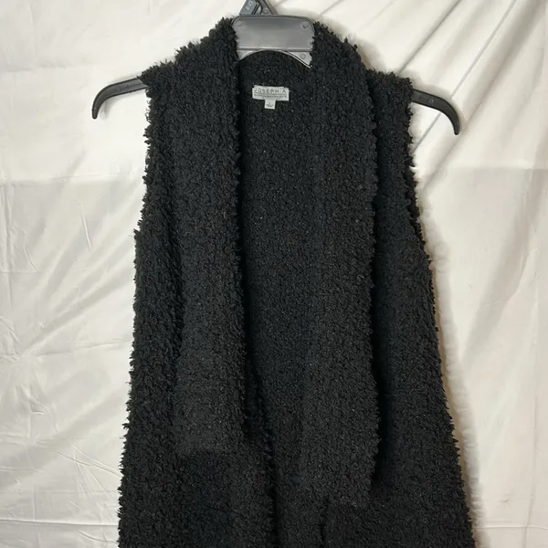 Joseph A. Women black Front Knit Sleeveless Open cardigan vest Size large - Image 2
