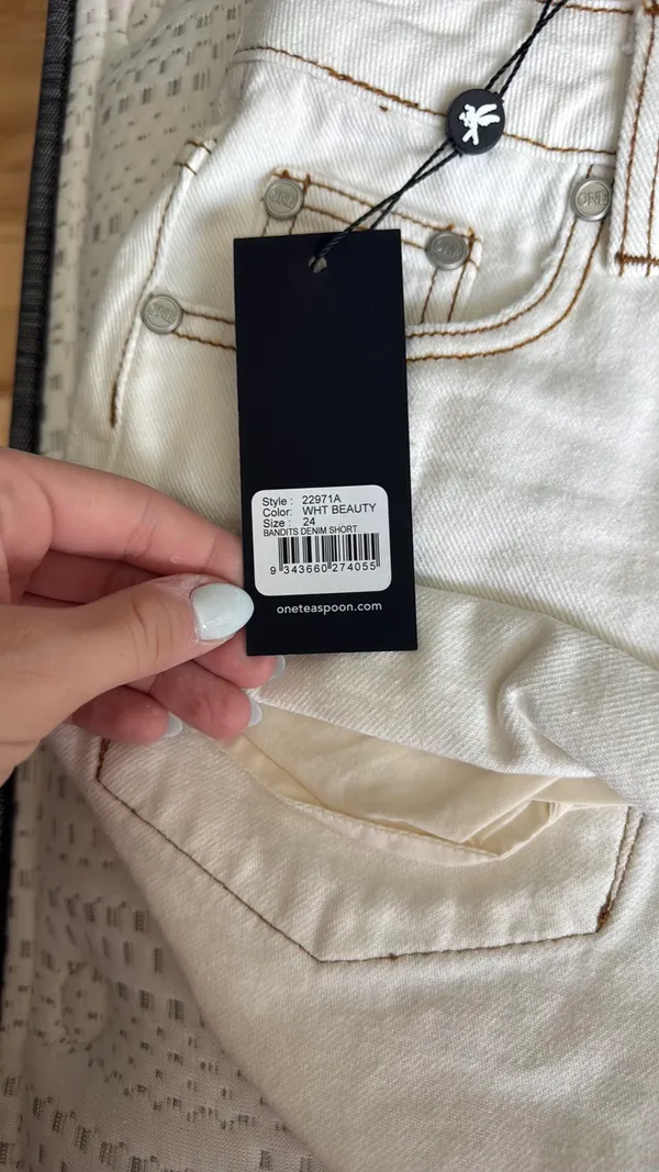One Teaspoon NWT Denim Shorts 24 White - Image 5