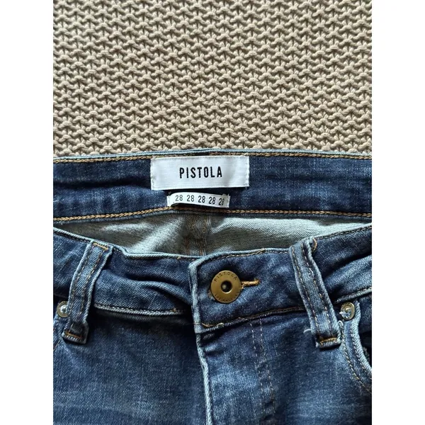 Pistola Women's Blue Denim Distressed Slim Stretch Ankle Jeans‎ Size 28 - Image 3