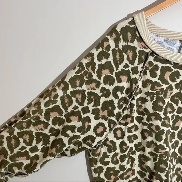 Free People Go Get On Oversized Leopard Pullover Sweatshirt - Image 5