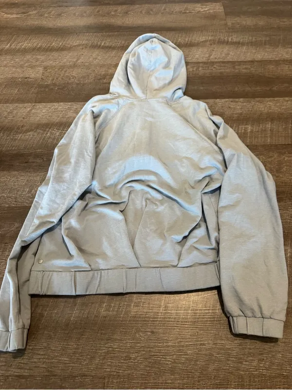 Zella Light Gray Zip-Up Hoodie Jacket - Image 4