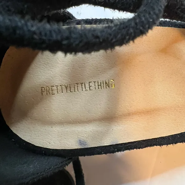 Pretty Little Thing‎ Pump Heel Size 5 Lace Up Black - Image 5