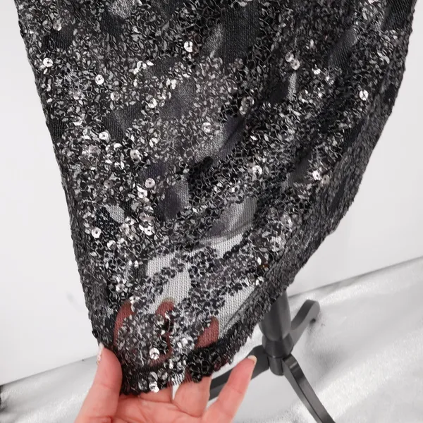 Express Sequin Metallic Cocktail Mini Dress Womens Party 2010s Glam‎ Hoco Club Size L - Image 9