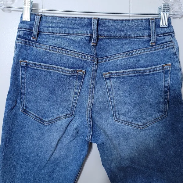 Warp + Weft Distressed Button Fly Cigarette Jeans |CDG Paris Size 25x26 - Image 8