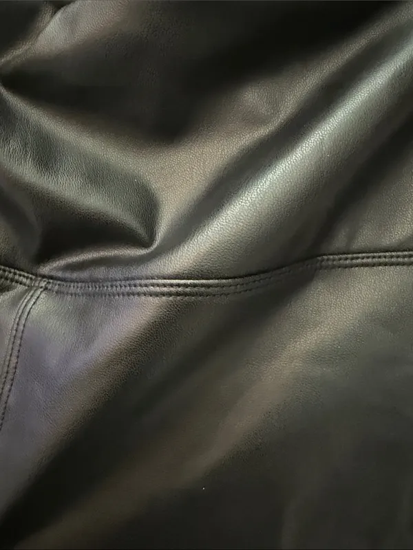 HALARA Black Faux Leather High-Waist Skinny Leggings - Medium - Image 4