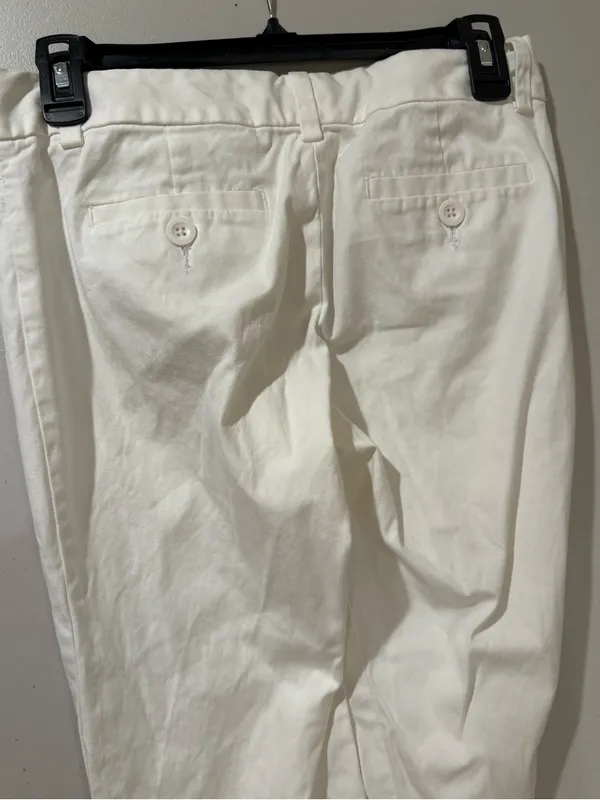 Vintage Y2K Old Navy Low Rise Flared Pants White Stretch Size 4 - Image 3