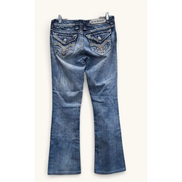 Rock Revival Bootcut Jeans Women's 25 Flap Pocket Heavy Stitch‎ Medium Wash - Image 2