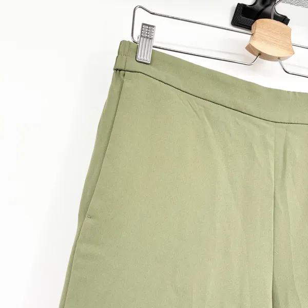 J.Crew Womens Olive Green Wide-Leg Jamie Pant Career Minimalist Trousers Size 10 - Image 4