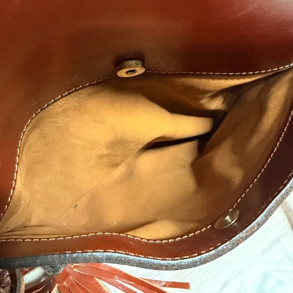 Patricia Nash Cameley Tote Italian Leather Heritage‎ Tan Braided Handle Bag - Image 3