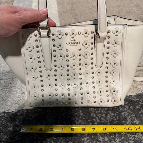 Coach Studded Cream Handbag - Image 2