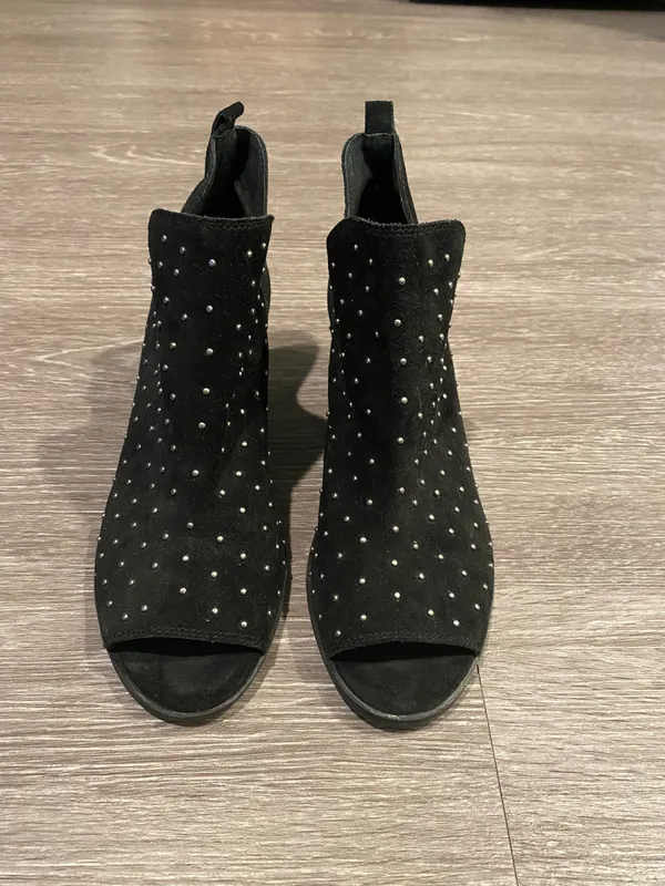Black Metallic Studded Booties - Image 2