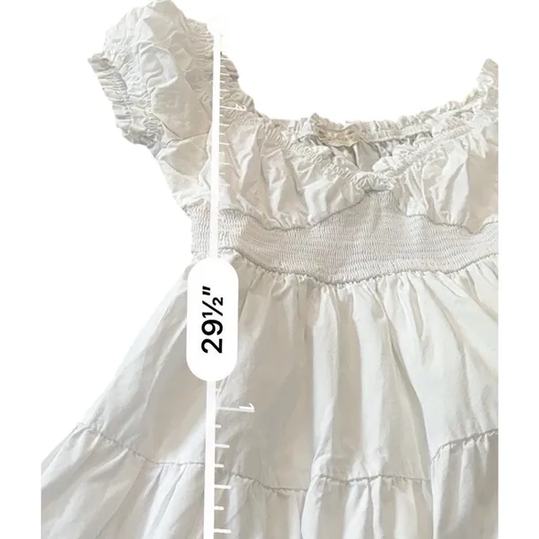 Altar'd State White Smocked Sweetheart Mini Dress L Little White Dress Bridal - Image 15