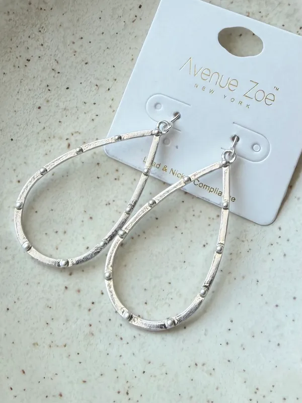 Avenue Zoe silver oval statement earrings  - Image 2