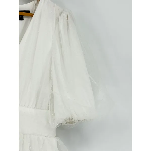 Lulus‎ Symphony of Love White Dotted Tulle Tiered Mini Dress XL Bridal Shower - Image 9