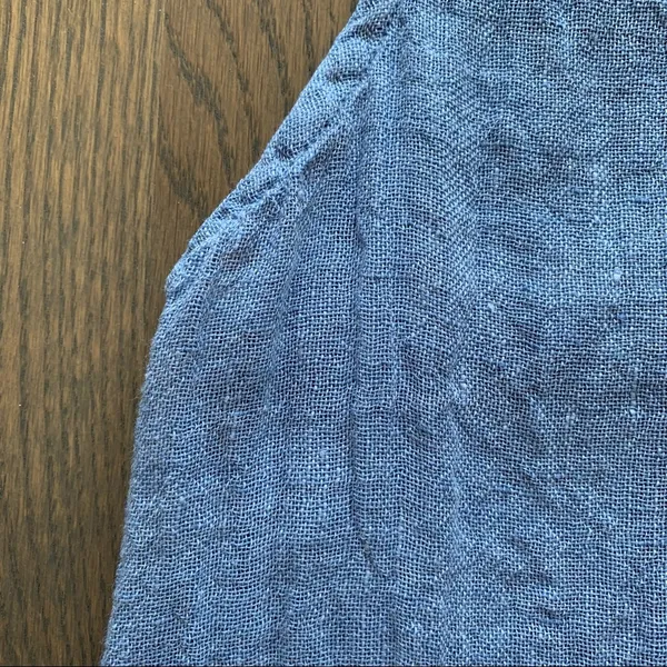 FLAX 100% Linen Scoop Neck Sleeveless Top Pale Blue Size Medium - Image 5