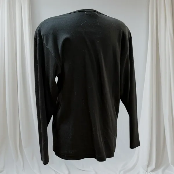 Christina Vintage 80s Beaded Sequin Sweater Black Blue‎ Ramie Cotton - Image 5