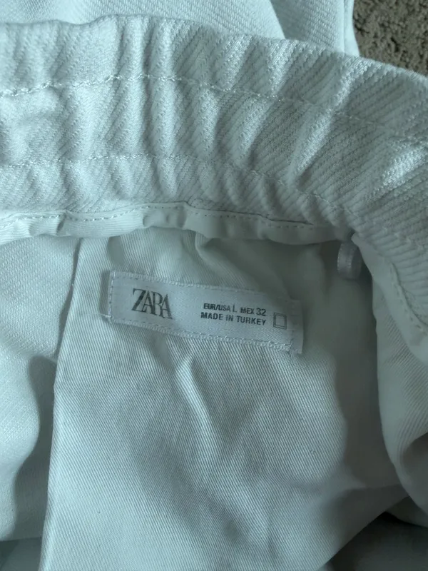 Zara Cream Drawstring Shorts – Large - Image 3