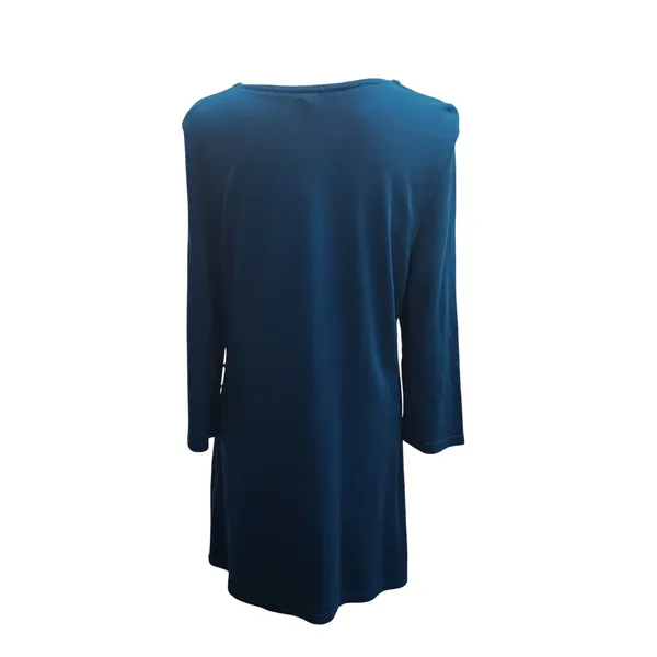 NorthStyle Teal Blue Ruched Sleeve‎ Tunic Dress Size L - Image 4