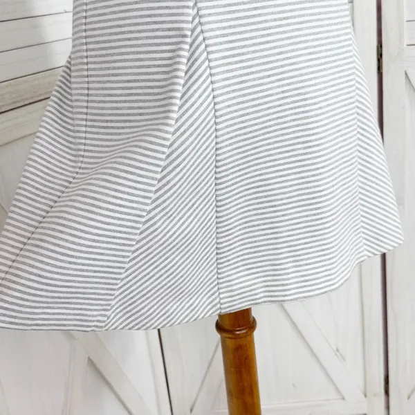 Michael Michael Kors Striped Knit Panel A-line‎ Skirt White Grey 4 - Image 6