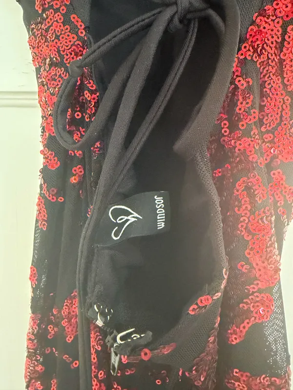 Windsor Angela Floral Sequin Dress Red Size M - Image 9