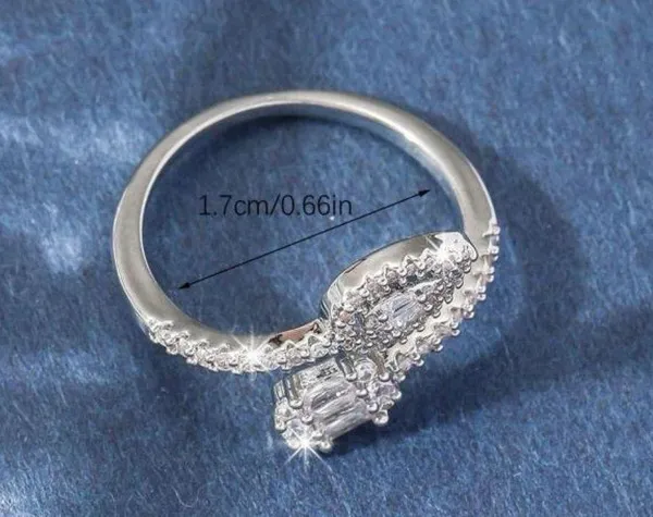 Boutique Water Drop Cubic Zirconia Cuff Ring  - Image 3
