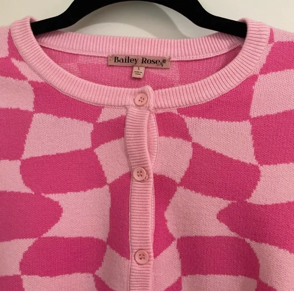 Bailey rose Y2K Pink Cardigan - Image 3