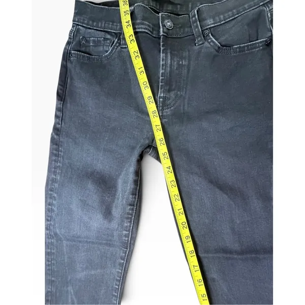 7 For All Mankind Roxanne Ankle Jeans Dark Charcoal Raw Hem Womens 28 - Image 6