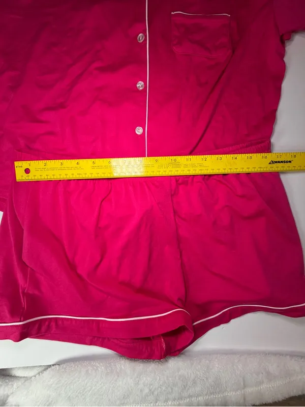 Flora Nikrooz Fuchsia Short Pajama Set with Contrast Piping - Image 6