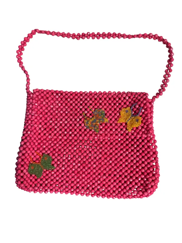 Wild Fable Butterfly Pink Beaded Flap Shoulder Bag - Image 5