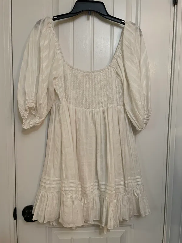 Mabel White Babydoll Dress - Image 3
