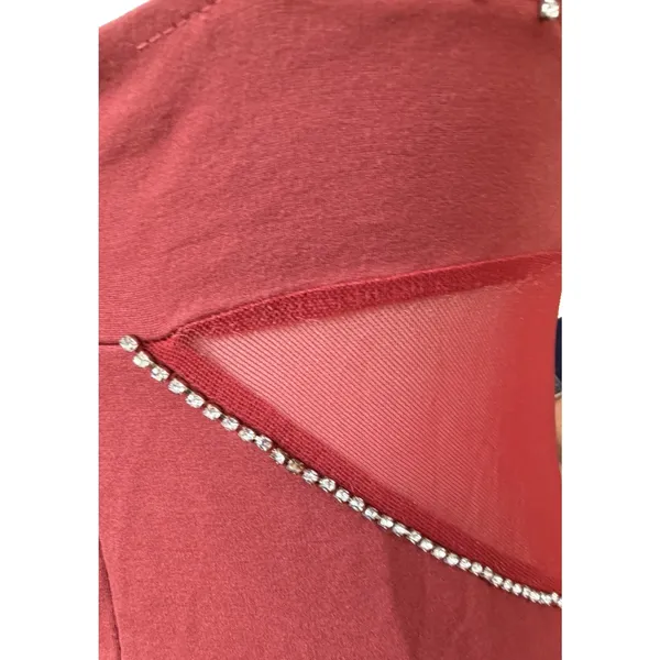 SUPERDOWN Jaxie Diamond Mini Dress Women's M Rust Embellished Sleeveless Party - Image 8