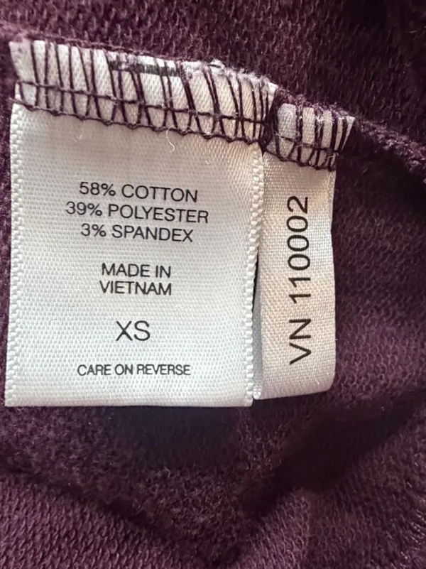New York & Company Deep Plum Open-Back Hooded Long Sleeve Top - Image 9