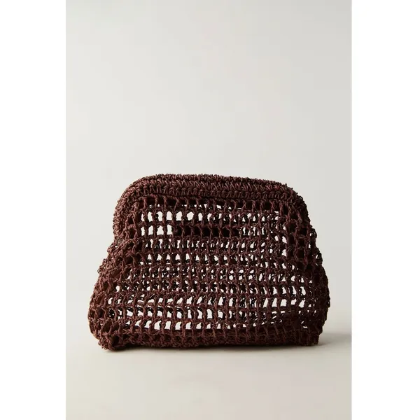 Free People Sand Bound Clutch Chocolate NWT MSRP $58‎ - Image 2