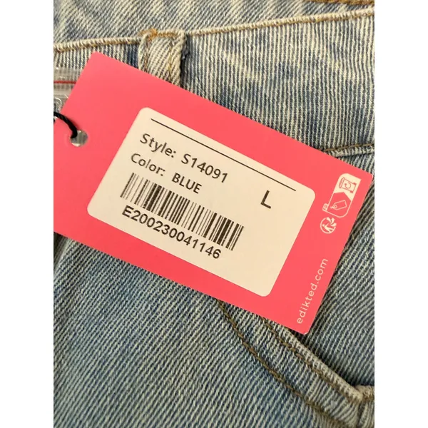 NWT Edikted Raelynn Low Rise Baggy Jeans Light Blue Washed Denim L Grunge Indie - Image 7