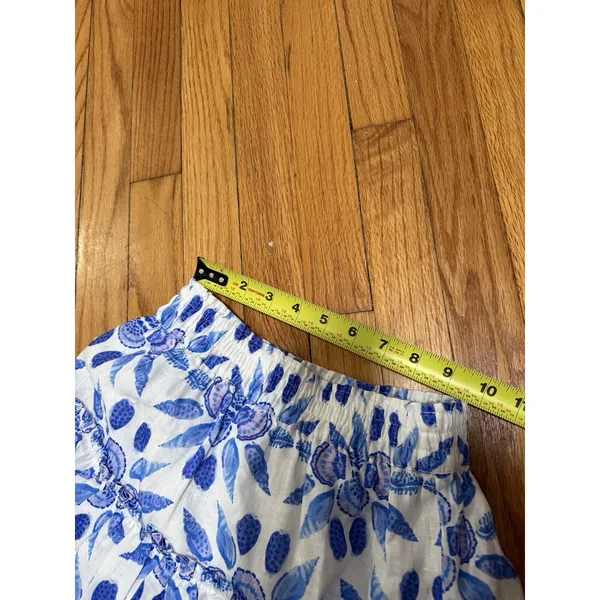 Hill House Linen Paz Tiered Ruffle‎ Skirt in Blue Shell Mosaic Size TN (XXXS) - Image 7