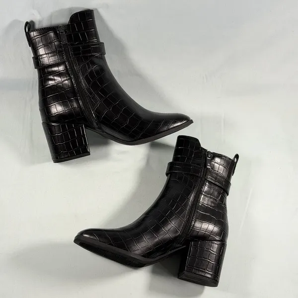 Kenneth Cole Reaction Size-7.5M Womens Emerson‎ -Black Croco Boot - Image 9
