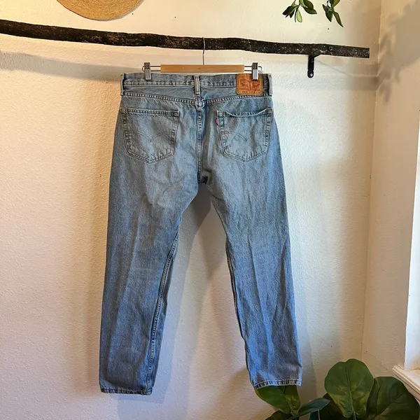502 Levi's Light Wash 100% Cotton Low Rise Relaxed Fit Jeans Size 12 / 32 Large - Image 12
