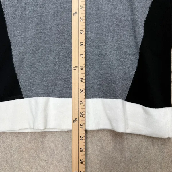 Colorblock Sweater Womens S French Connection Gray Black White Minimalist Mod - Image 7