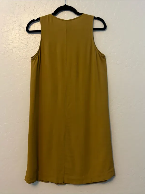 Madewell heather button down sleeveless sheath dress in spiced olive XS NWOT - Image 11