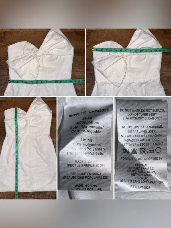 Hutch Strapless White Bow-Front Lace Mini Dress - Image 16