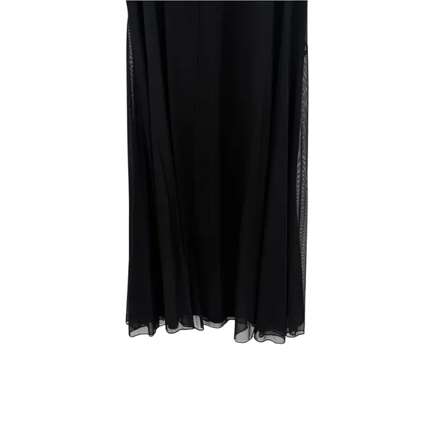 Tadashi Shoji Vintage 90s Sheer Mesh Overlay Formal Maxi Skirt Black Size Medium - Image 6