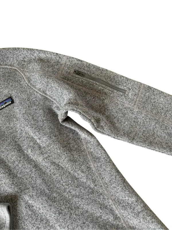 Patagonia Better Sweater 1/4-Zip Heather Gray Sz L Zip Pocket Logo Fleece Lined - Image 3